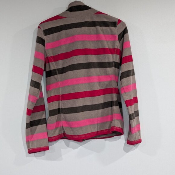 Old Navy Fleece Striped Zip-Up Sweater Beige Pink Size Medium - Picture 2 of 2